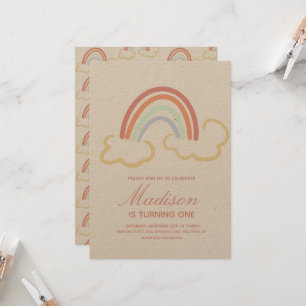 Regenboog Wolk Doodle Kleurrijke Rustieke Kaart