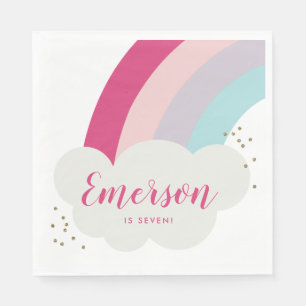 Regenboog wolk kinderen verjaardagsfeest servet