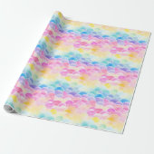 Regenboog wolken Cadeaupapier (Uitgerold)