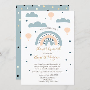 Regenboog, wolken, DotsBaby Shower by Mail Kaart