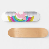 Regenboog, wolken, eenduidig, op maat gedrukt persoonlijk skateboard (Horizontaal)