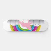 Regenboog, wolken, eenduidig, op maat gedrukt persoonlijk skateboard (Horizontaal)