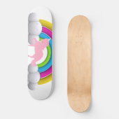 Regenboog, wolken, eenduidig, op maat gedrukt persoonlijk skateboard (Voorkant)