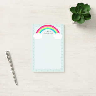 Regenboog Wolken en Hart Regendruppels Gepersonali Post-it® Notes