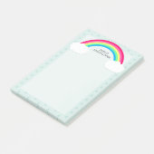 Regenboog Wolken en Hart Regendruppels Gepersonali Post-it® Notes (Schuin)