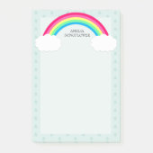 Regenboog Wolken en Hart Regendruppels Gepersonali Post-it® Notes (Voorkant)