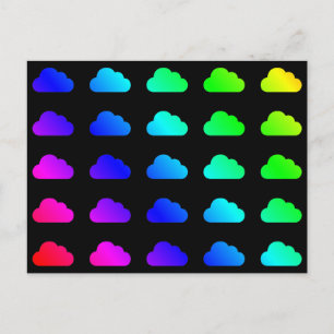 Regenboog Wolken Kleurrijke Multicolor Kawaii Clip Briefkaart