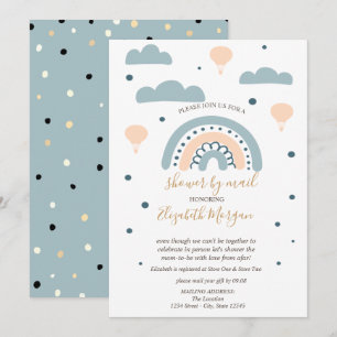 Regenboog,Wolken,Stippen Baby Shower Per Post Kaart