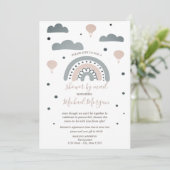 Regenboog, wolken, Stippen Virtueel Baby shower pe Kaart (Staand voorkant)