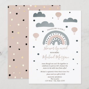 Regenboog,Wolken,Stippen Virtuele Baby Shower Per Kaart