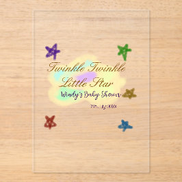 Regenboog wolken twinkelen Twinkle Little Star bab Acryl Uitnodigingen
