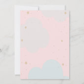 Regenboog, wolkenkrabbers, virtueel Baby shower Kaart (Achterkant)