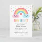 Regenboog Wonder Baby Borrel Kaart (Staand voorkant)