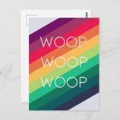 Regenboog Woop | Modern Streep Feestviering Gefeli Briefkaart (Voorkant / Achterkant)