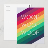 Regenboog Woop | Modern Streepfeest Viering Congra Briefkaart (Voorkant / Achterkant)
