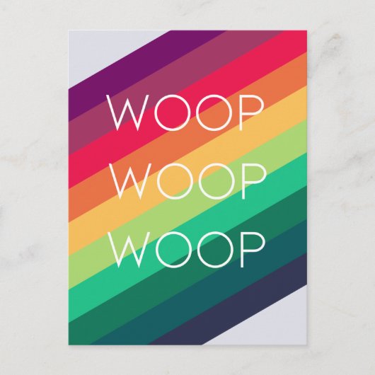 Regenboog Woop | Modern Streepfeest Viering Congra Briefkaart (Voorkant)