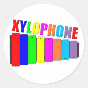 regenboog xylofoon ronde sticker