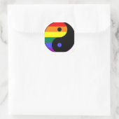 Regenboog Yin en Yang - LGBT Pride Regenboog Kleur Vierkante Sticker (Tas)
