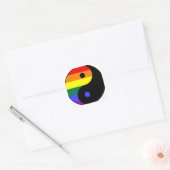 Regenboog Yin en Yang - LGBT Pride Regenboog Kleur Vierkante Sticker (Envelop)
