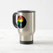 Regenboog Yin Yang LGBTQ Pride Balanssymbool Reisbeker (Voorkant links)
