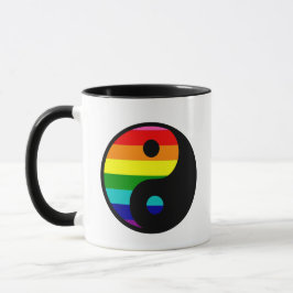 Regenboog Yin Yang LGBTQ Pride Evenwichtssymbool Mok
