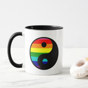 Regenboog Yin Yang LGBTQ Pride Evenwichtssymbool Mok