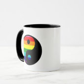 Regenboog Yin Yang LGBTQ Pride Evenwichtssymbool Mok (Voorkant links)