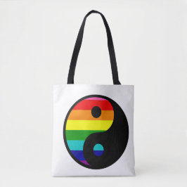Regenboog Yin Yang LGBTQ Pride Evenwichtssymbool Tote Bag