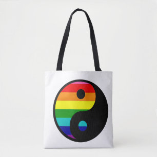 Regenboog Yin Yang LGBTQ Pride Evenwichtssymbool Tote Bag