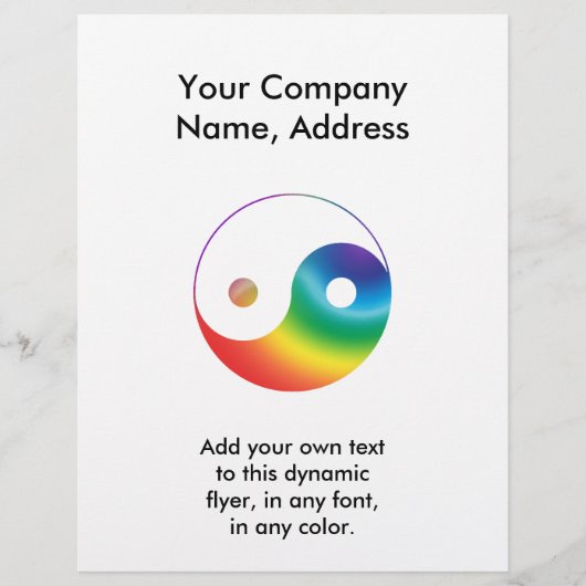 Regenboog Yin Yang Symbool Flyer (Voorkant)