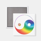 Regenboog Yin Yang Symbool Magneet (Voorkant / Achterkant)