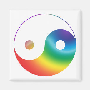 Regenboog Yin Yang Symbool Magneet