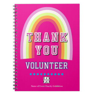 Regenboog Zakelijk Vrijwilliger Bedankt Hot Pink Notitieboek