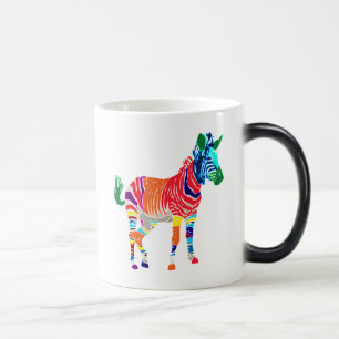 Regenboog Zebra Dieren Geborduurd Patroon Feestje Magische Mok