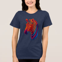 Regenboog Zebra Hoofd – Surreal Neonaal Dier