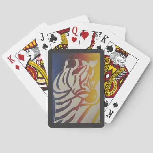 Regenboog Zebra Klassieke Speelkaarten (Achterkant)