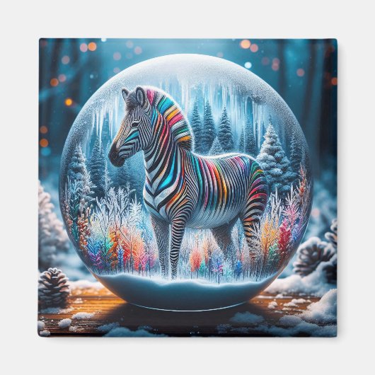 regenboog-Zebra-magneet Magneet (Voorkant)