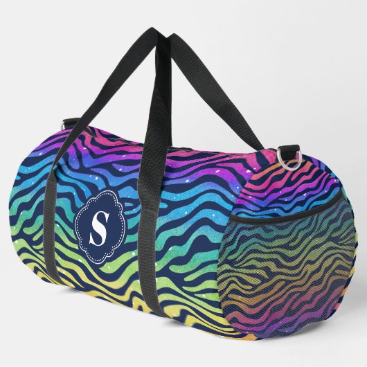 Regenboog Zebra Patroon Monogram Plunjezak (Rechterhoek)