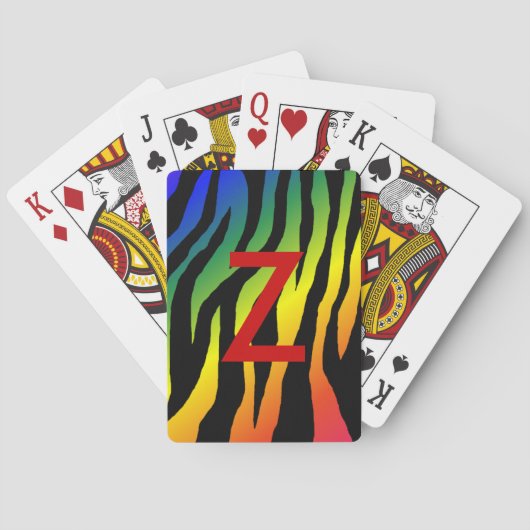 Regenboog Zebra Print Pokerkaarten (Achterkant)