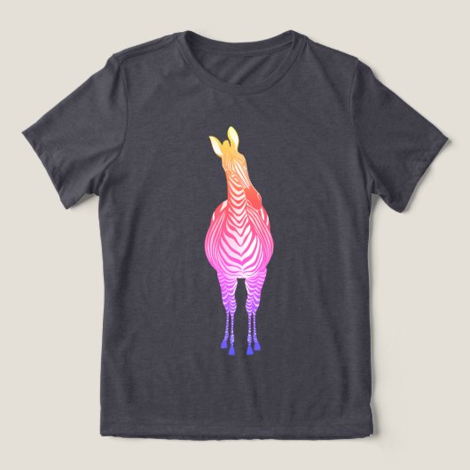 Regenboog Zebra | Show je strepen! Tri-Blend Shirt (Design voorkant)