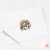 Regenboog Zebra Sticker (Envelop)