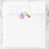 Regenboog Zebra Sticker (Tas)