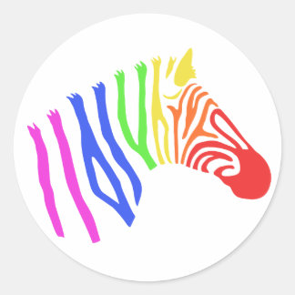 Regenboog Zebra Sticker