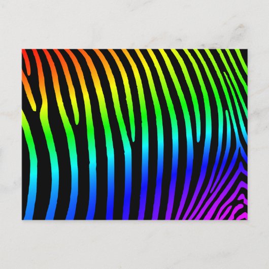 Regenboog Zebra Strepen Briefkaart (Voorkant)
