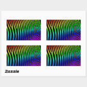 Regenboog Zebra Strepen Rechthoekige Sticker (Vel)