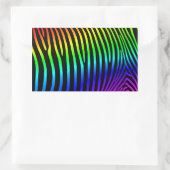 Regenboog Zebra Strepen Rechthoekige Sticker (Tas)