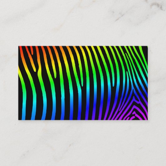 Regenboog Zebra Strepen Visitekaartje (Voorkant)