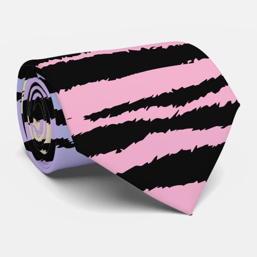 Regenboog 🦓 Zebra Stripes Stropdas (Opgerold)