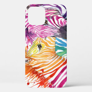 Regenboog zebra, waterverf wilde illustratie. Case-Mate iPhone case