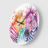 Regenboog zebra, waterverf wilde illustratie. grote klok (Hoek)